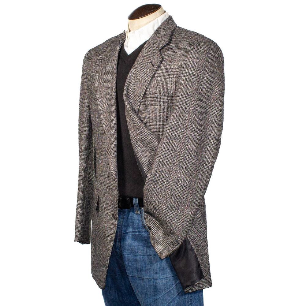 Vtg Wool Blazer Sport Coat Mens Sz 40R (est) Kingsridge Glen Check Plaid USA